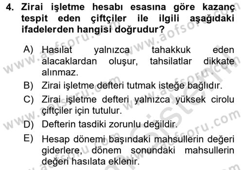 Türk Vergi Sistemi Dersi 2025 - 2026 Yılı Yaz Okulu Sınav Soruları 4. Soru