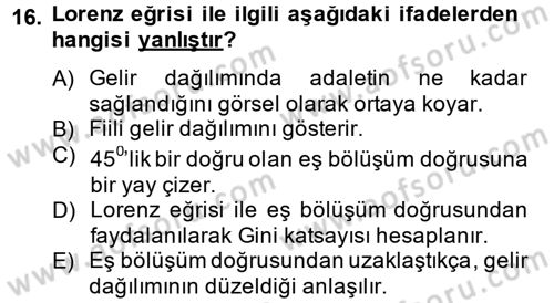 Vergi Teorisi Dersi 2012 - 2013 Yılı (Vize) Ara Sınav Soruları 16. Soru