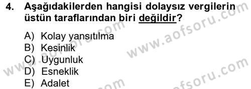 Vergi Teorisi Dersi 2012 - 2013 Yılı (Final) Dönem Sonu Sınav Soruları 4. Soru