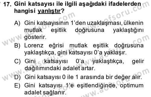 Vergi Teorisi Dersi 2014 - 2015 Yılı (Vize) Ara Sınav Soruları 17. Soru
