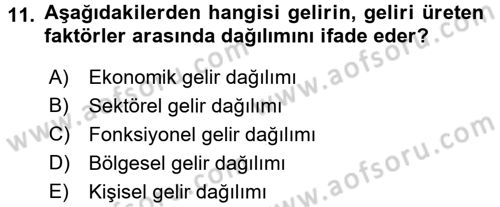 Vergi Teorisi Dersi 2016 - 2017 Yılı (Vize) Ara Sınav Soruları 11. Soru