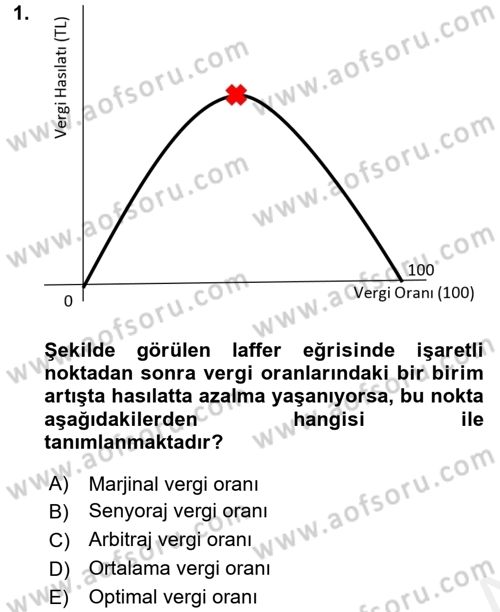 Vergi Teorisi Dersi 2017 - 2018 Yılı (Final) Dönem Sonu Sınav Soruları 1. Soru