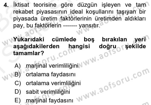 Vergi Teorisi Dersi 2017 - 2018 Yılı (Final) Dönem Sonu Sınav Soruları 4. Soru