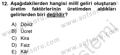Vergi Teorisi Dersi 2021 - 2022 Yılı (Final) Dönem Sonu Sınav Soruları 12. Soru