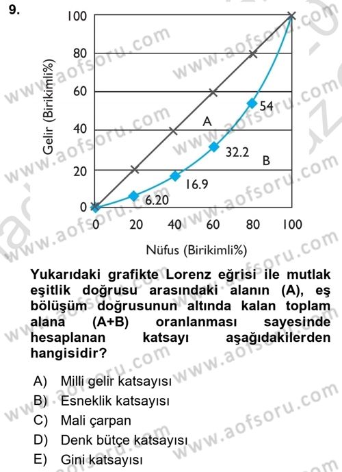 Vergi Teorisi Dersi 2022 - 2023 Yılı Yaz Okulu Sınav Soruları 9. Soru