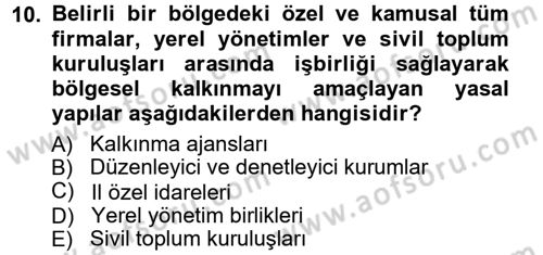 Kamu Maliyesi Dersi 2012 - 2013 Yılı (Vize) Ara Sınav Soruları 10. Soru