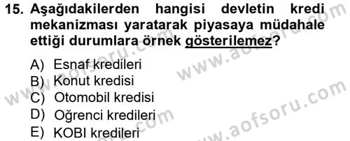Kamu Maliyesi Dersi 2012 - 2013 Yılı (Vize) Ara Sınav Soruları 15. Soru