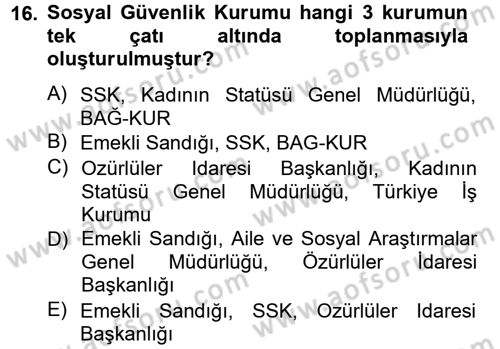 Kamu Maliyesi Dersi 2012 - 2013 Yılı (Vize) Ara Sınav Soruları 16. Soru