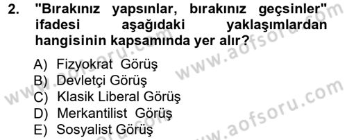 Kamu Maliyesi Dersi 2012 - 2013 Yılı (Vize) Ara Sınav Soruları 2. Soru