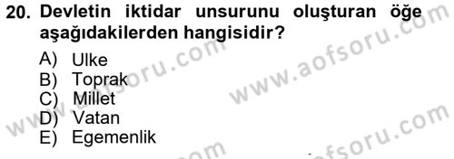 Kamu Maliyesi Dersi 2012 - 2013 Yılı (Vize) Ara Sınav Soruları 20. Soru