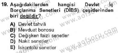 Kamu Maliyesi Dersi 2012 - 2013 Yılı Tek Ders Sınav Soruları 19. Soru