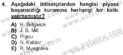 Kamu Maliyesi Dersi 2012 - 2013 Yılı Tek Ders Sınav Soruları 4. Soru