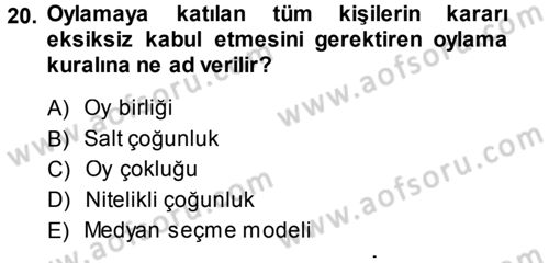 Kamu Maliyesi Dersi 2013 - 2014 Yılı (Vize) Ara Sınavı 20. Soru