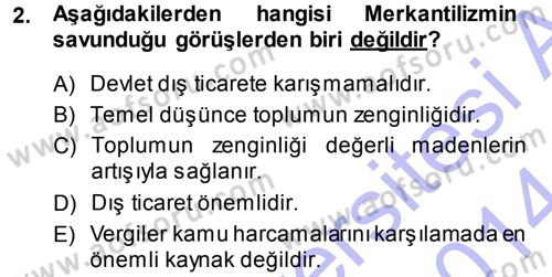 Kamu Maliyesi Dersi 2013 - 2014 Yılı (Final) Dönem Sonu Sınav Soruları 2. Soru