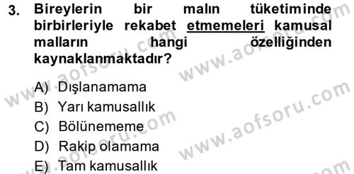Kamu Maliyesi Dersi 2013 - 2014 Yılı (Final) Dönem Sonu Sınav Soruları 3. Soru