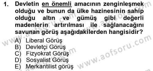 Kamu Maliyesi Dersi 2013 - 2014 Yılı Tek Ders Sınav Soruları 1. Soru