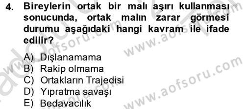 Kamu Maliyesi Dersi 2013 - 2014 Yılı Tek Ders Sınav Soruları 4. Soru