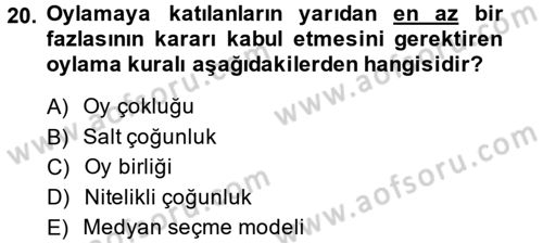 Kamu Maliyesi Dersi 2014 - 2015 Yılı (Vize) Ara Sınavı 20. Soru