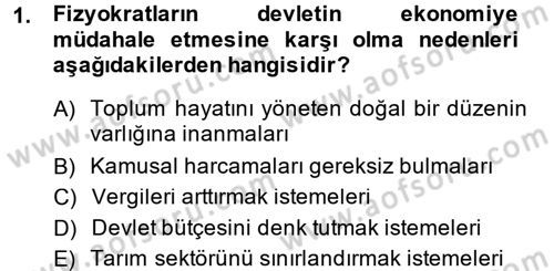 Kamu Maliyesi Dersi 2014 - 2015 Yılı (Final) Dönem Sonu Sınav Soruları 1. Soru