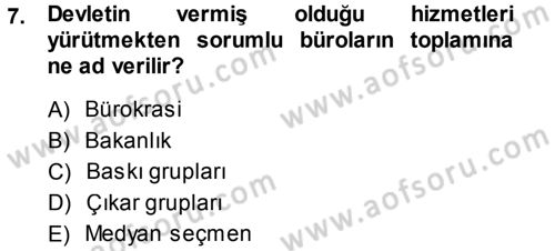 Kamu Maliyesi Dersi 2014 - 2015 Yılı Tek Ders Sınav Soruları 7. Soru