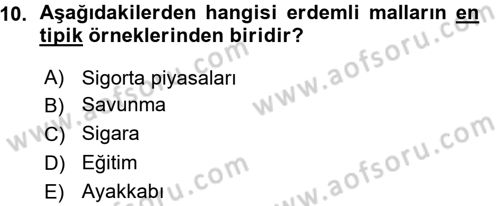 Kamu Maliyesi Dersi 2015 - 2016 Yılı (Vize) Ara Sınav Soruları 10. Soru