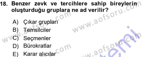 Kamu Maliyesi Dersi 2015 - 2016 Yılı (Vize) Ara Sınav Soruları 18. Soru
