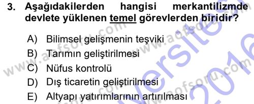 Kamu Maliyesi Dersi 2015 - 2016 Yılı (Vize) Ara Sınav Soruları 3. Soru