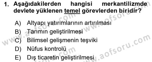 Kamu Maliyesi Dersi 2015 - 2016 Yılı Tek Ders Sınav Soruları 1. Soru