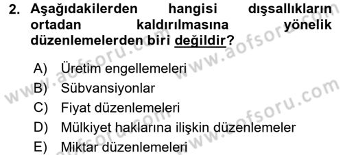 Kamu Maliyesi Dersi 2015 - 2016 Yılı Tek Ders Sınav Soruları 2. Soru