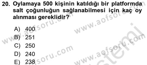 Kamu Maliyesi Dersi 2017 - 2018 Yılı (Vize) Ara Sınav Soruları 20. Soru