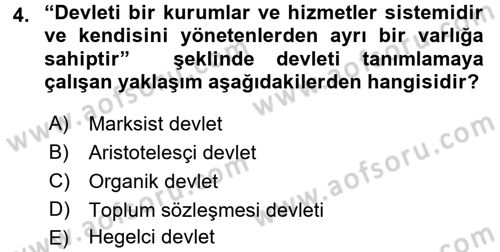 Kamu Maliyesi Dersi 2017 - 2018 Yılı (Vize) Ara Sınav Soruları 4. Soru