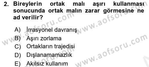 Kamu Maliyesi Dersi 2017 - 2018 Yılı (Final) Dönem Sonu Sınav Soruları 2. Soru