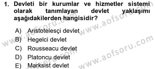 Kamu Maliyesi Dersi 2018 - 2019 Yılı Yaz Okulu Sınav Soruları 1. Soru