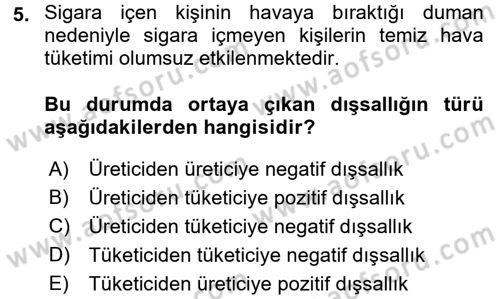 Kamu Maliyesi Dersi 2018 - 2019 Yılı Yaz Okulu Sınav Soruları 5. Soru