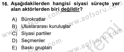 Kamu Maliyesi Dersi 2019 - 2020 Yılı (Vize) Ara Sınav Soruları 16. Soru