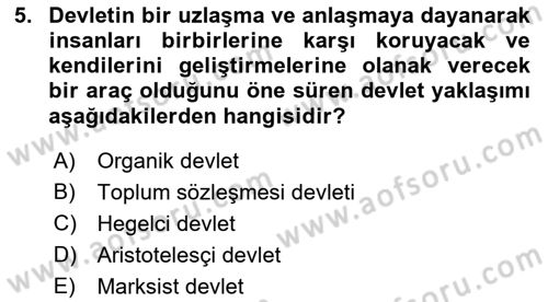 Kamu Maliyesi Dersi 2019 - 2020 Yılı (Vize) Ara Sınav Soruları 5. Soru