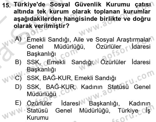 Kamu Maliyesi Dersi Ara Sınavı Deneme Sınav Soruları 15. Soru