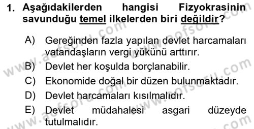 Kamu Maliyesi Dersi 2021 - 2022 Yılı (Final) Dönem Sonu Sınav Soruları 1. Soru