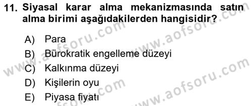 Kamu Maliyesi Dersi 2021 - 2022 Yılı Yaz Okulu Sınav Soruları 11. Soru