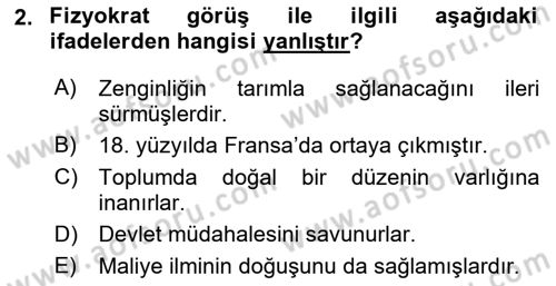 Kamu Maliyesi Dersi 2021 - 2022 Yılı Yaz Okulu Sınav Soruları 2. Soru