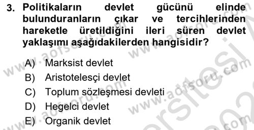 Kamu Maliyesi Dersi 2021 - 2022 Yılı Yaz Okulu Sınav Soruları 3. Soru