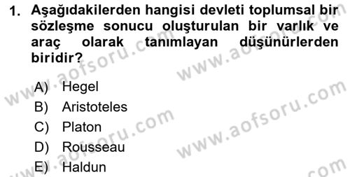 Kamu Maliyesi Dersi 2022 - 2023 Yılı (Vize) Ara Sınav Soruları 1. Soru