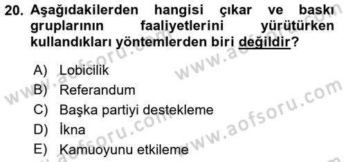 Kamu Maliyesi Dersi 2022 - 2023 Yılı (Vize) Ara Sınav Soruları 20. Soru