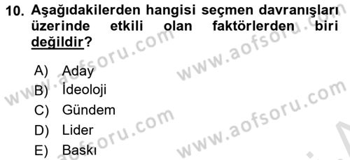 Kamu Maliyesi Dersi 2022 - 2023 Yılı Yaz Okulu Sınavı 10. Soru