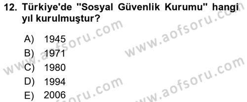 Kamu Maliyesi Dersi Ara Sınavı Deneme Sınav Soruları 12. Soru