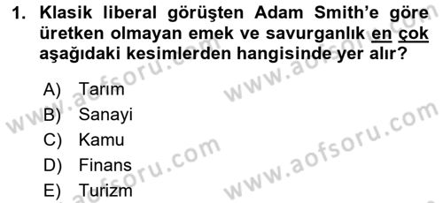 Kamu Maliyesi Dersi 2024 - 2025 Yılı (Vize) Ara Sınav Soruları 1. Soru