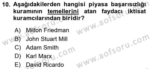 Kamu Maliyesi Dersi 2024 - 2025 Yılı (Vize) Ara Sınav Soruları 10. Soru
