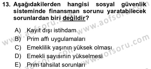 Kamu Maliyesi Dersi 2024 - 2025 Yılı (Vize) Ara Sınav Soruları 13. Soru