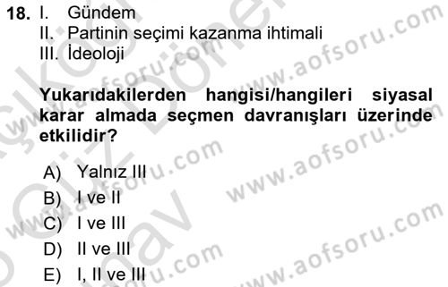 Kamu Maliyesi Dersi 2024 - 2025 Yılı (Vize) Ara Sınav Soruları 18. Soru