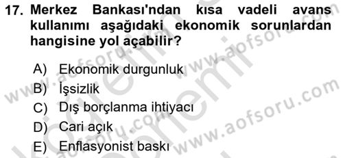 Kamu Maliyesi Dersi 2024 - 2025 Yılı (Final) Dönem Sonu Sınav Soruları 17. Soru
